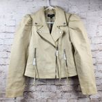 Retrofête Retrofete Lo Leather Jacket in Cream Size Small NWT Moto Biker Photo 4