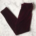 Lovers + Friends  Burgundy Velvet Leggings NEW Photo 2
