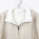 L.L.Bean Tan Printed Teddy Lined Full Zip Jacket Sz XL Photo 4