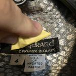 Alain Gerard Women's Snake Skin Blouse, Size 4 Silver Gray Top, Button Front Top Photo 2