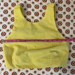 NWT Renuar Yellow & White Picnic Cropped Tank Open Back Photo 6