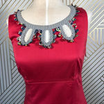 Boden WH188 Red Sheath Applique Keyhole‎ Dress Size 2 Photo 2
