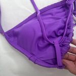 Shade & Shore Purple Striped Crochet Triangle Bikini Top Size L(12-14) Photo 2