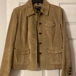 Style & Co  Petite Women Jacket excellent condition genuine leather tan color Photo 3