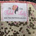 The Little Tichel Lady Reversible Pink Green Metallic Floral Brocade Shawl Scarf Photo 8