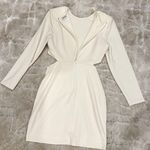 EXPRESS Cream Side Cut Out Mini Bodycon Dress Photo 1