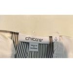 Chico's Women's Blue White Stripe Seersucker Ankle Crop Pants Size 8 Stretch Photo 3