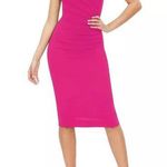 Dress the Population NWT Martine Stretch One Shoulder Dress Fuchsia Large Photo 0