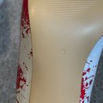 Reindee Lusion White Red Splatter Transparent Block Mid Heel RoundToe Size 5 NEW Photo 6