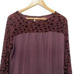 Cato Y2K Women Long Sleeve Top M Plum Velvet Burnout Floral Whimsigoth Romantic Photo 2