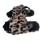 UGG  Fluff Yeah Leopard Slippers Women's Size 5.5 6 Kids 4 Fluffy Pink Black Photo 1