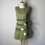Zara Green Wax Belted Mini Dress Size L Photo 1