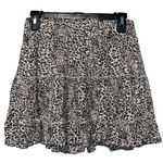 Entro Leopard Print Mini Skirt Medium Ruffle Tiered MobWife boho festival Flowy Photo 0