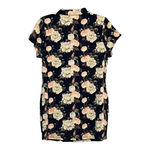 DICE SOFT BLACK FLORAL ROSE PRINTED MINI SHIRT DRESS MOCK NECK KEYHOLE SIZE XL Photo 1