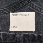 ASOS  Black Denim Overall Dress Mini Skirt Size 4 Adj. Straps Boho Y2K EUC Photo 4