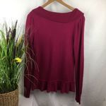 Central Park West  Cashmere & Silk Ruffle Front Long Sleeve Cardigan Sweater L Photo 2