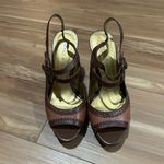 Marc Fisher Brown Platform Heeled Slingback Vintage Styled Size 6 Photo 1