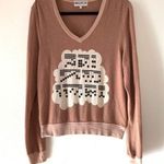 Wildfox {S} music notes baggy beach jumper sweater Photo 0