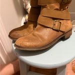 Gianni Bini Carmel Leather Zip Buckle Straps High Ankle Boots Photo 2