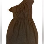 Shoshanna Swiss Dot Ruffled One ShoulderBlack Size 4 Photo 0