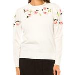 YAL New York Petal Soft White Embroidered Crewneck Sweater, Size XL New w/Tag Photo 0