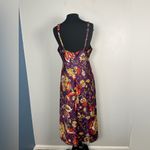 Natori  paisley printed purple midi length satin nightgown size large Photo 4