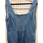 Old Navy  Denim Square Neck Smocked Back Midi Dress Blue Size M Photo 5