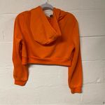 SheIn Women’s Orange Zip-Up Crop Hoodie Size Medium Photo 1