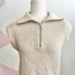 Rachel Zoe Cream Sweater Vest Cottagecore Preppy Academia‎ Minimalist Retro Medium Photo 1