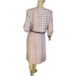 Talbots PINK & BLACK SILK BLEND PASTEL TWEED DRESS & BLAZER SUIT SET (8) Photo 3