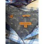 Jachs Girlfriend Bea Plaid Flannel Shirt Blue pearl snaps rollup cuff Women’s M Photo 1