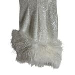 Nadine Merabi Evie White Sequined Feather Hem Sleeveless Asymmetric Mini Dress S Photo 9