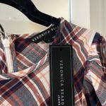 Veronica Beard NEW  Agnor Draped Plaid Mini Dress Size 4 Color Black White Photo 5