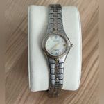 Elgin Ladies Watch Diamond Stainless Bracelet Pearl Dial Gorgeous Photo 1