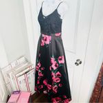 B Darlin  Black Lace Bodice Pink Floral Gown Prom Backless Juniors 7/8 Photo 4