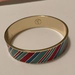 LC Lauren Conrad Signed LC - Women’s Metal Costume Bangle Bracelet Gold Tone / Blue / Aqua Enamel Photo 1