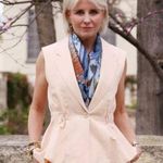 Ulla Johnson Beatriz Vest Petal Peach structured Linen Blend Peplum Size Large Photo 1