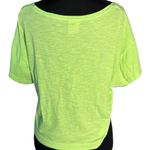 PINK - Victoria's Secret Victoria’s Secret PINK Crop Top Neon Green XS Extra Small Dog Logo Tee T-Shirt Photo 2