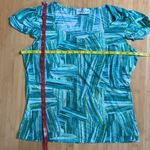 Sweet Heart Neckline Green/Yellow Short Sleeve Top Yellow Size L Photo 4