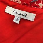 Madewell Scalloped Flutter-Sleeve Midi Dress in Daisy Society 12 red Photo 7