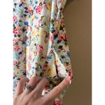 Umgee Linen Blend Floral Midi Dress Womens Sz S Boho Raw Hem Fringe Western Photo 3