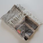 Ecru Kuna & Gray Baby Alpaca Fringe Scarf 12x64 Photo 1