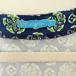 J. McLaughlin Catalina Cloth Floral Blue Green Scoop Neck Cap Sleeve Dress Sz M Photo 4