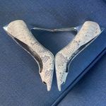Sam Edelman Leather Snakeskin Print w/ 4 1/2” Silver Heels and Accents. Size 9 Photo 4