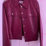 Saks 5th Avenue Vintage Red Leather Jacket Photo 0