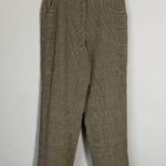 Dana Buchman Women's Size 12 High Rise Plaid Wool Blend Trouser Dress Pants Tan Photo 0