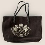 Juicy Couture | Vintage Suede Tote Bag | Black/Brown with Gold Interior Photo 1