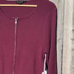 Good American Virgo Rib Zip Front Sweater In OXBlood Photo 3