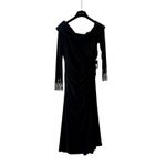 Mac Duggal  Foldover Jeweled Midi Dress size 6 black UB Photo 2