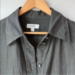 COS  Oversized Linen Black Shirt Button Down Photo 4